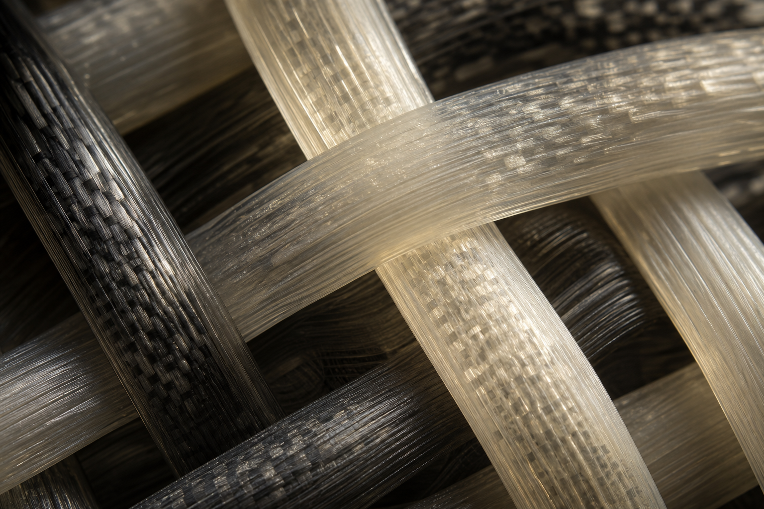 Macro detail of TPU technical textile showing high-strength grid structure.