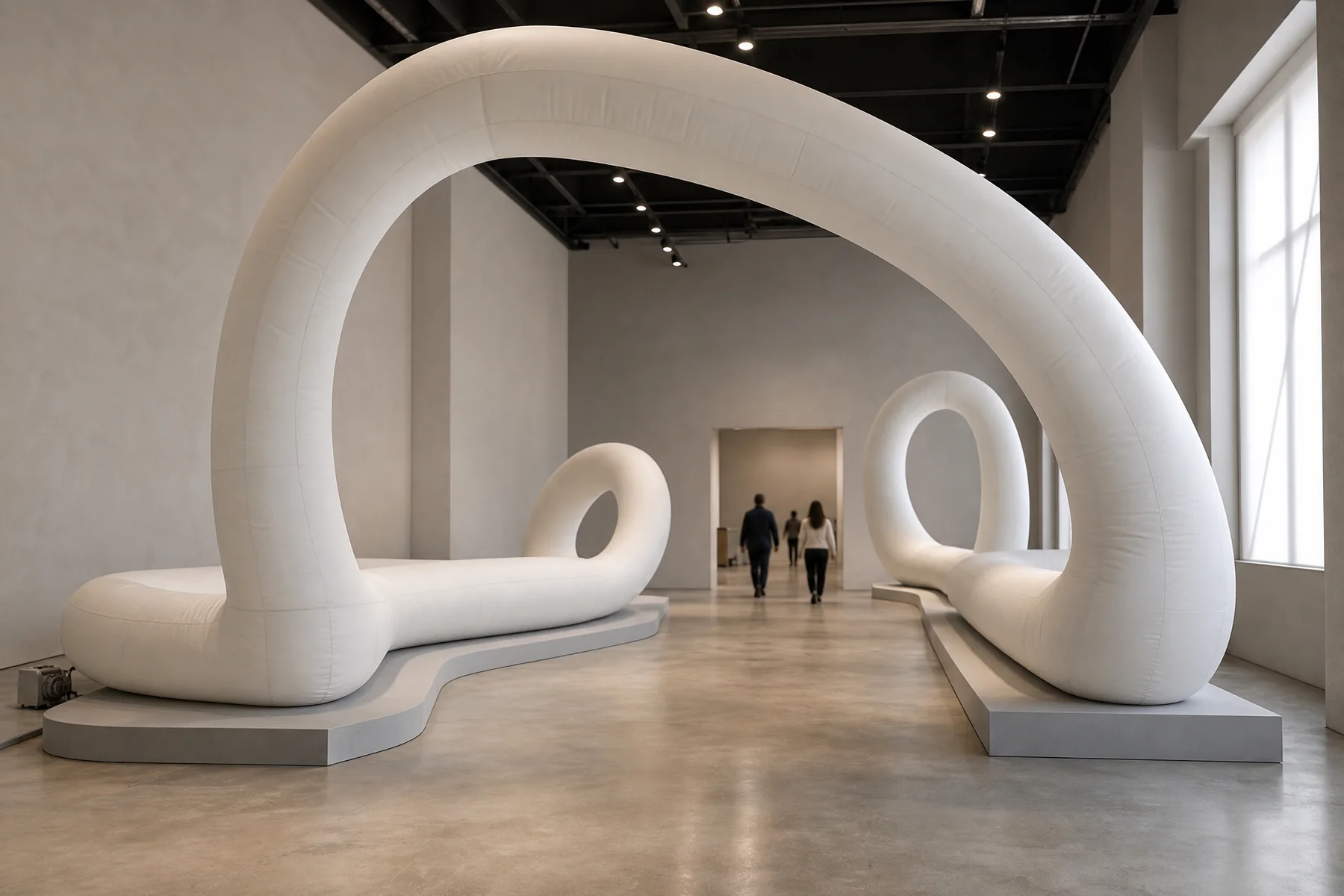 Looping continuous inflatable ribbon volume
