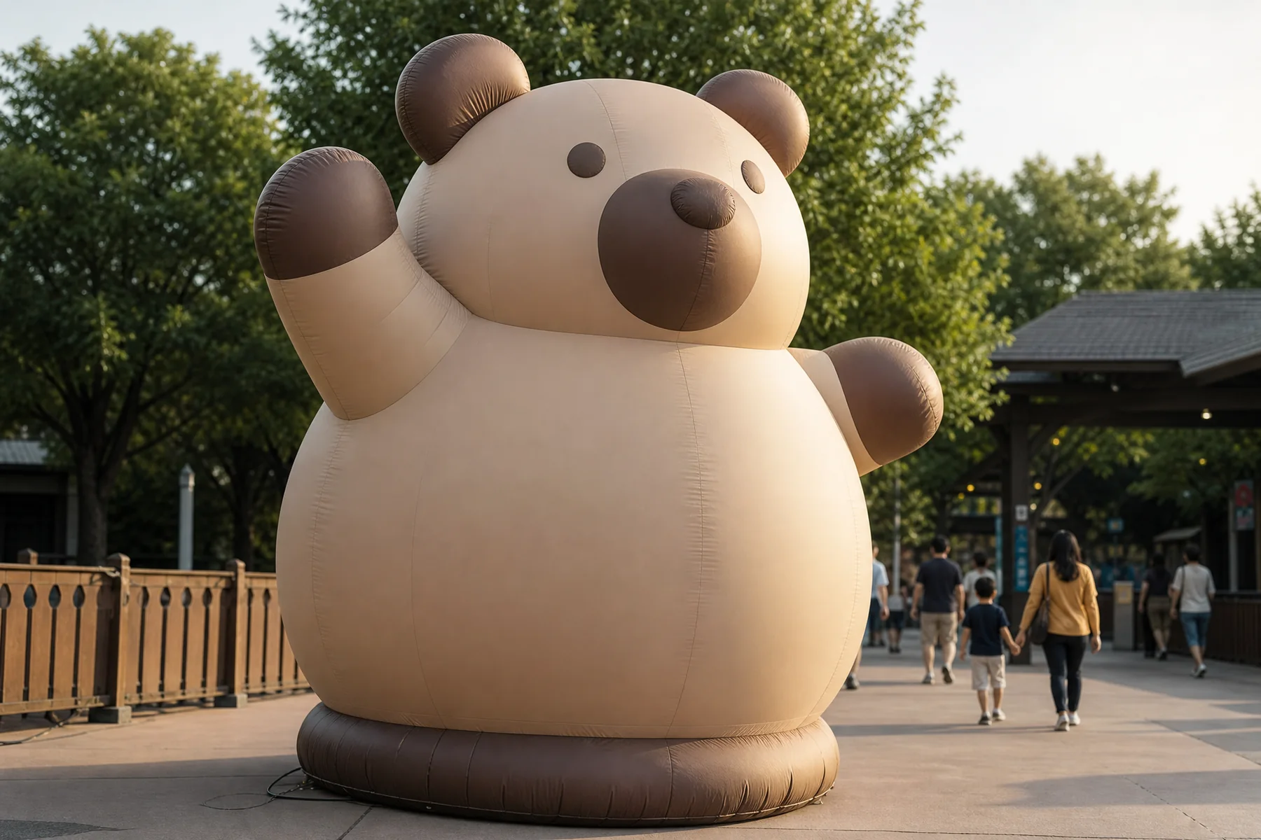 Original rounded inflatable bear with ears muzzle and paws
