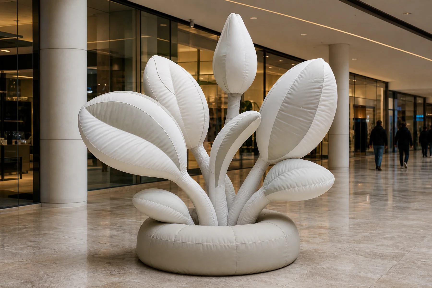 Cluster of inflatable leaves stems and botanical volumes