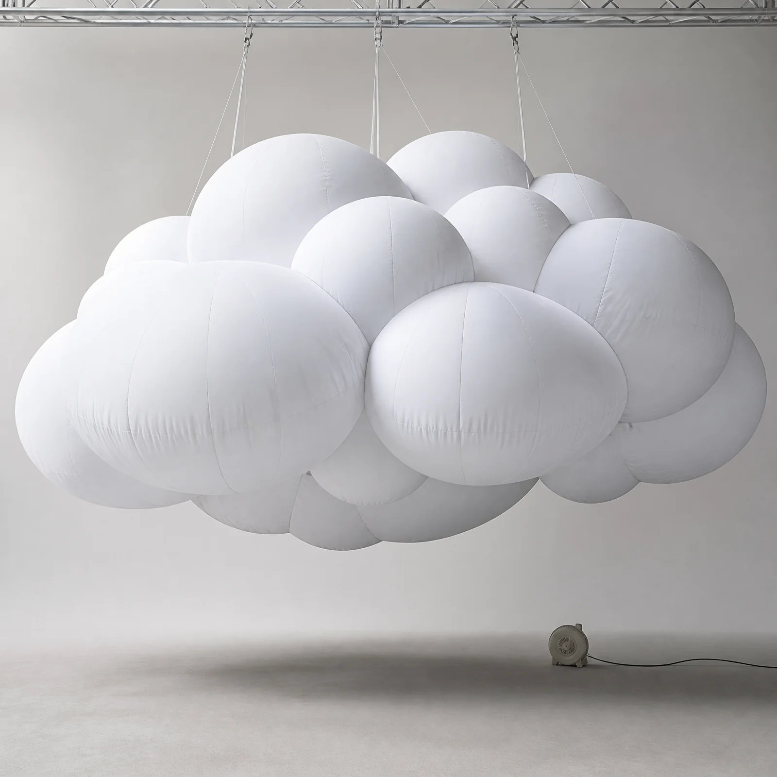 Overlapping soft cloud-like inflatable lobes