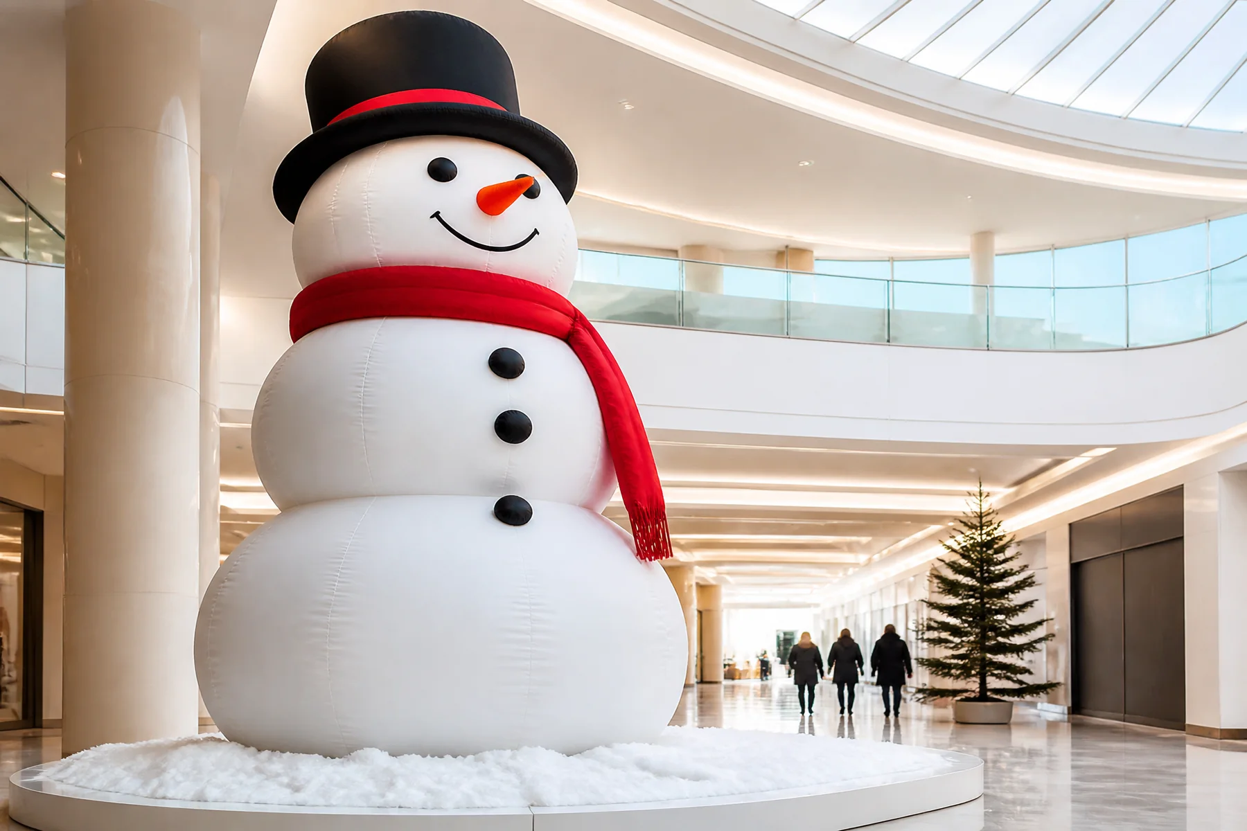 Generic giant inflatable snowman with scarf and hat