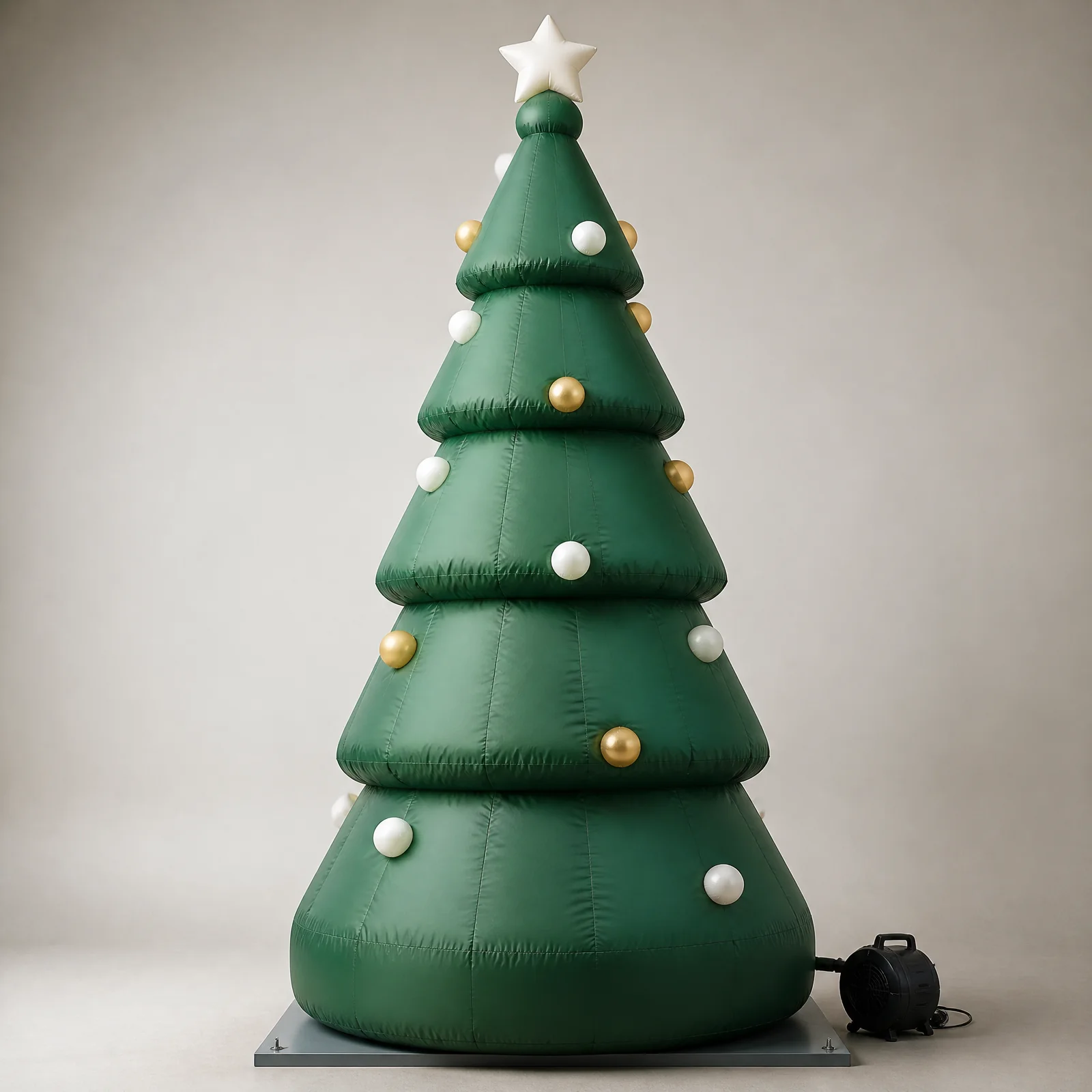 Tiered inflatable christmas tree with decorative details