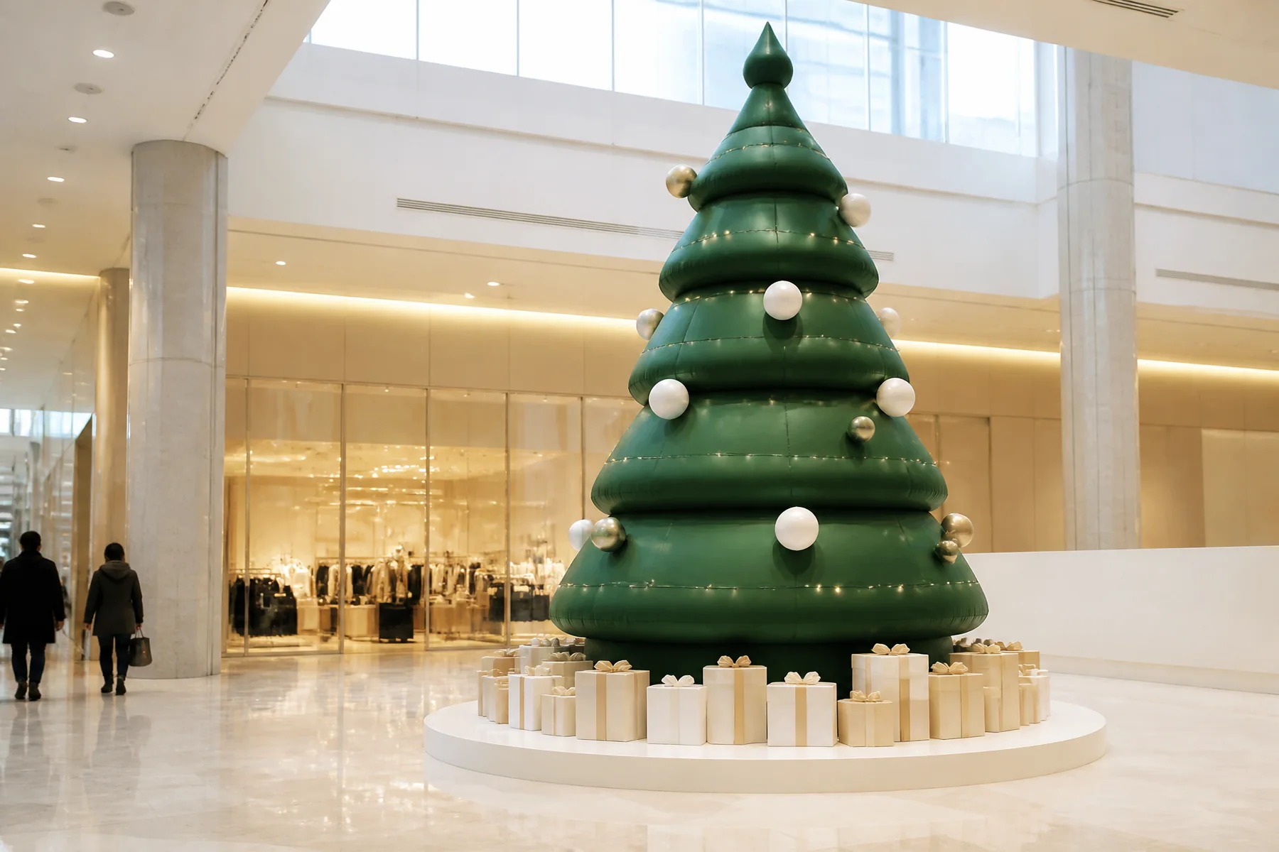 Tiered inflatable christmas tree with decorative details
