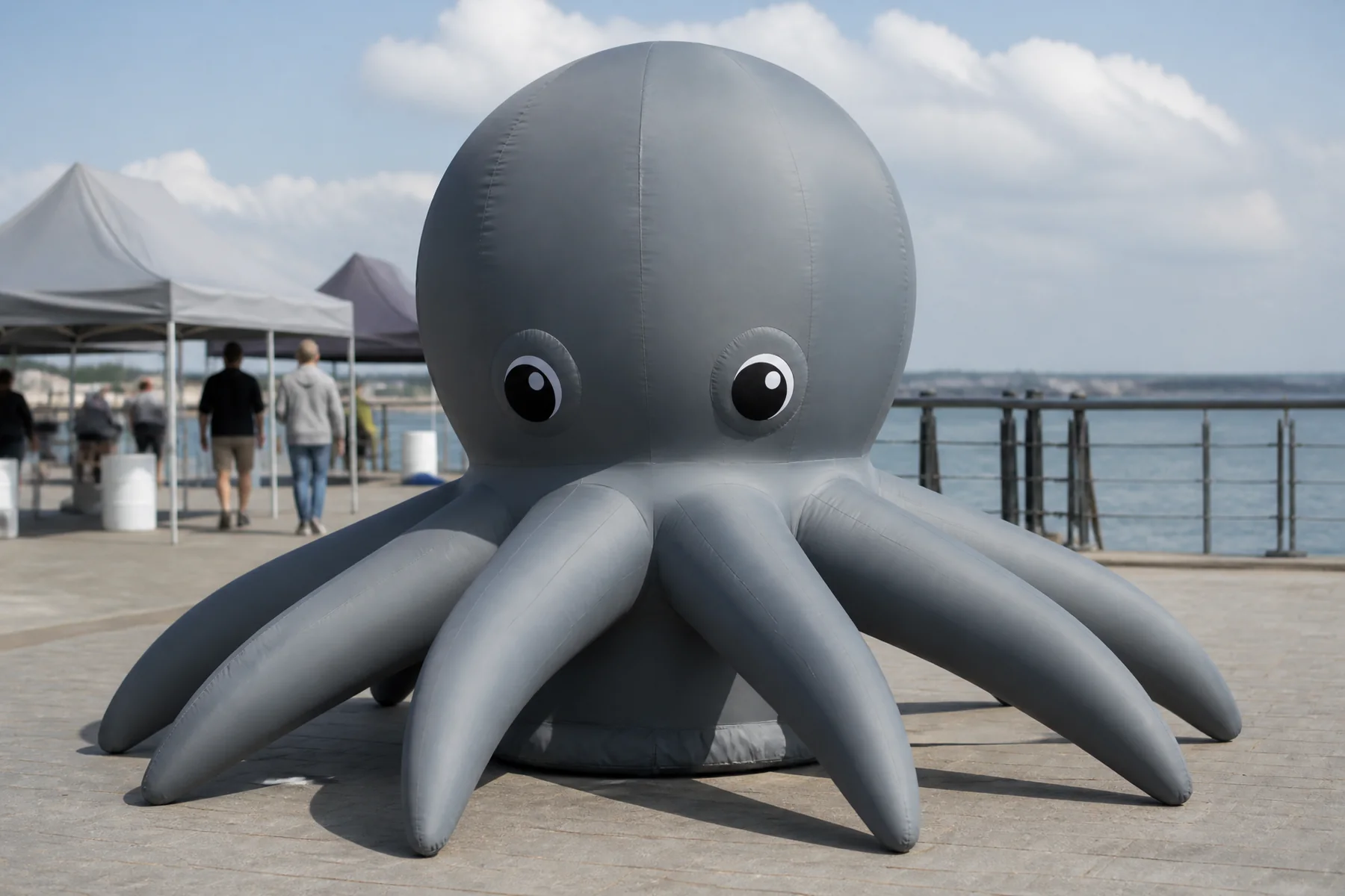 Original domed inflatable octopus with expressive tentacles