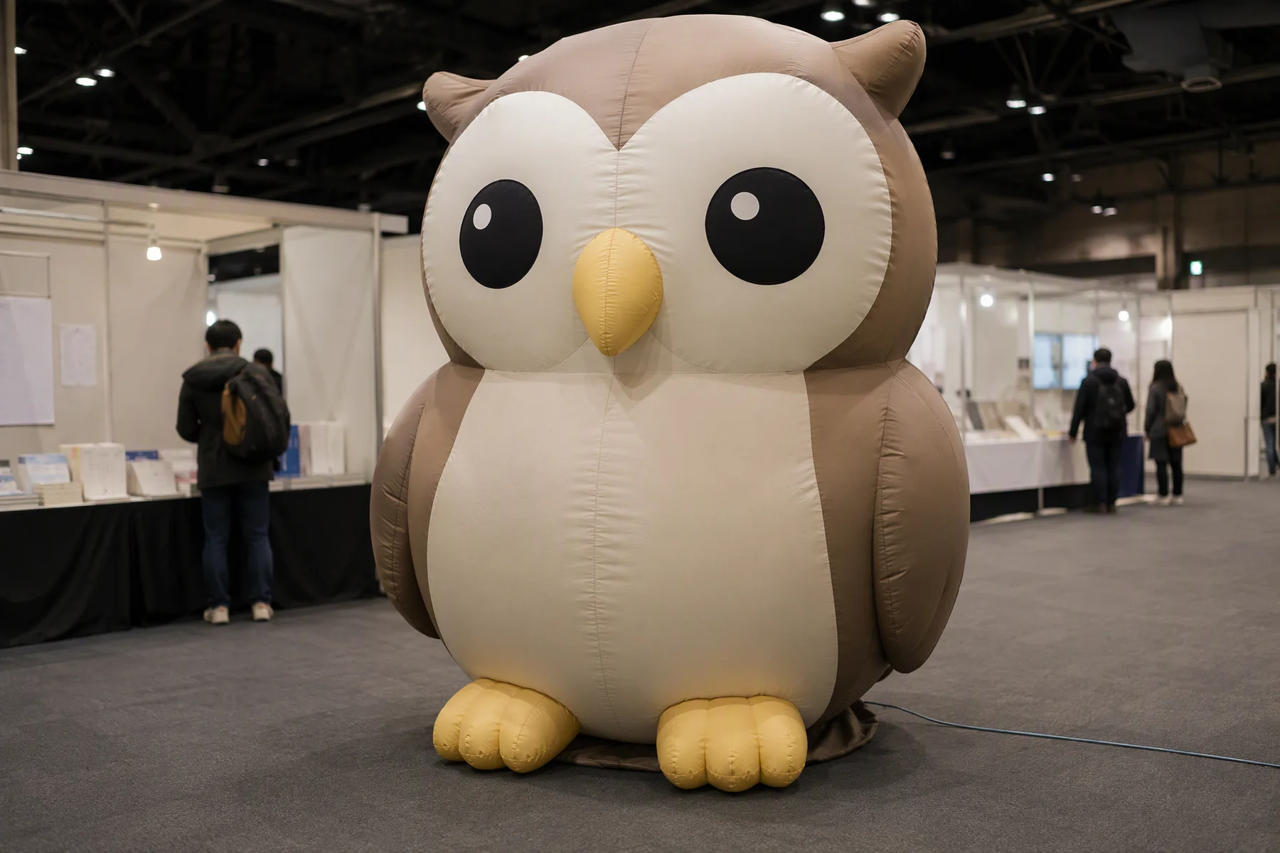 Original wide-eyed inflatable owl with wings