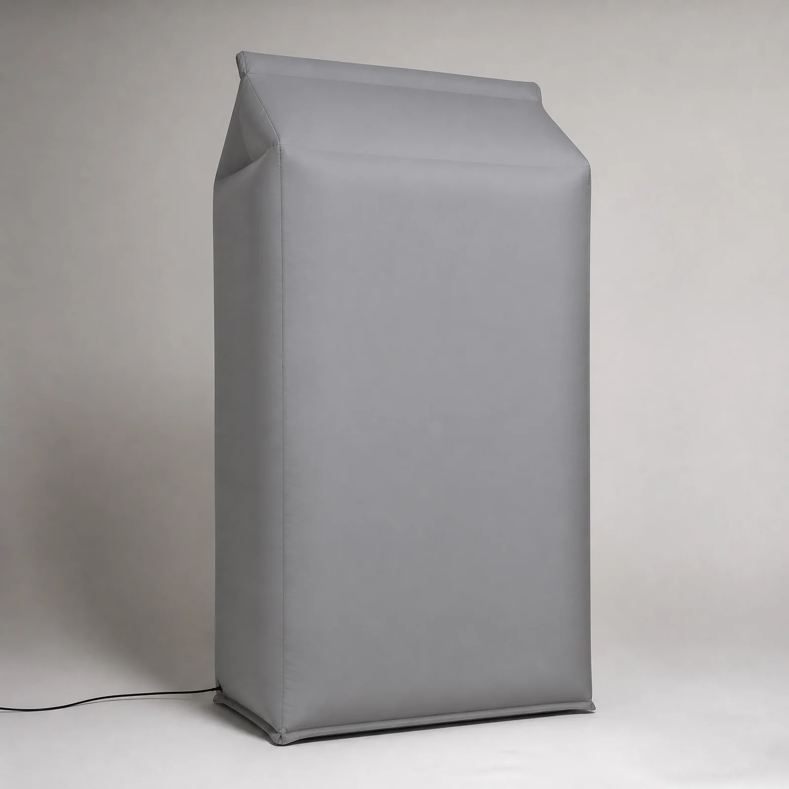 Rectangular inflatable carton with folded-panel logic