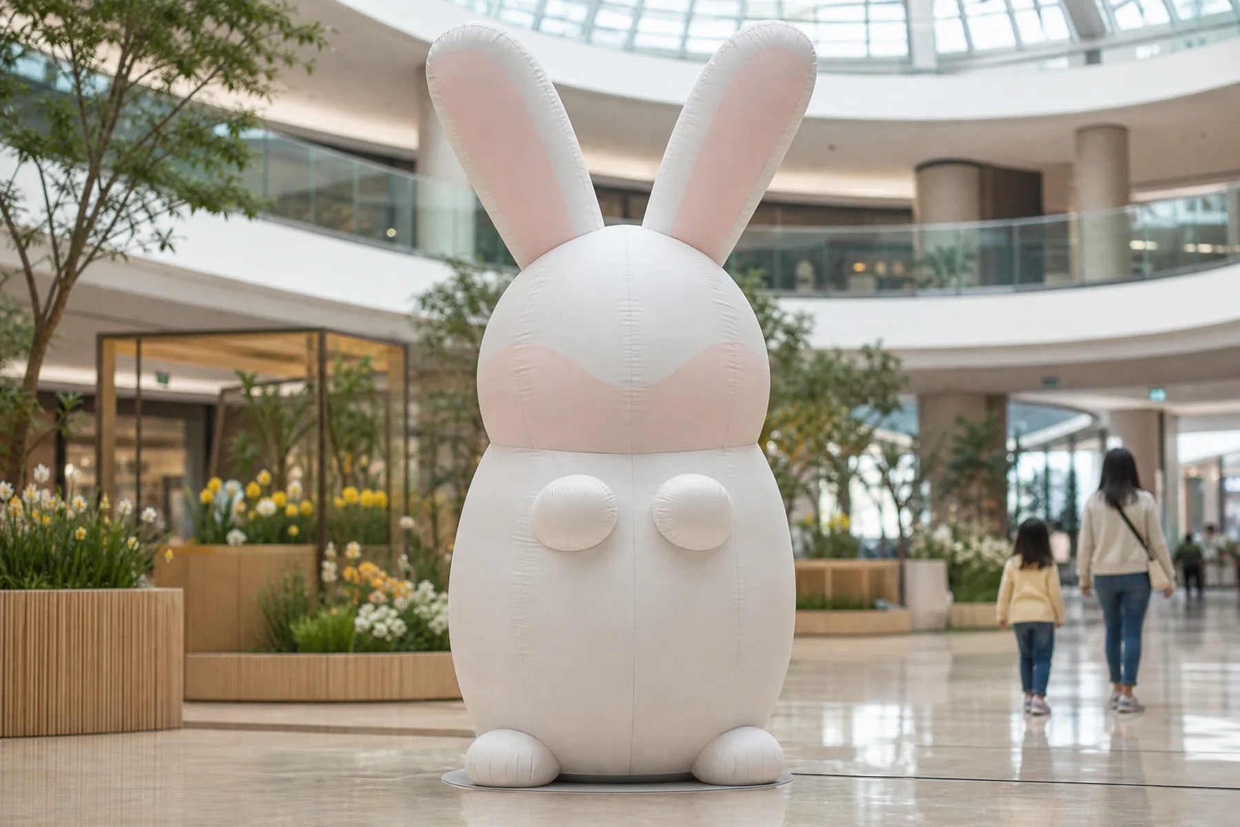 Original upright inflatable rabbit with elongated ears