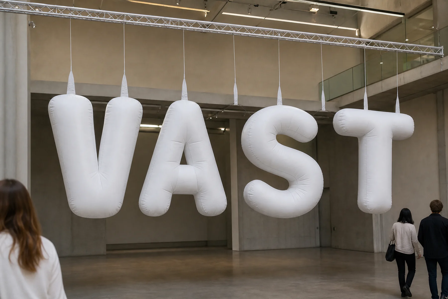 Plain suspended inflatable letterforms