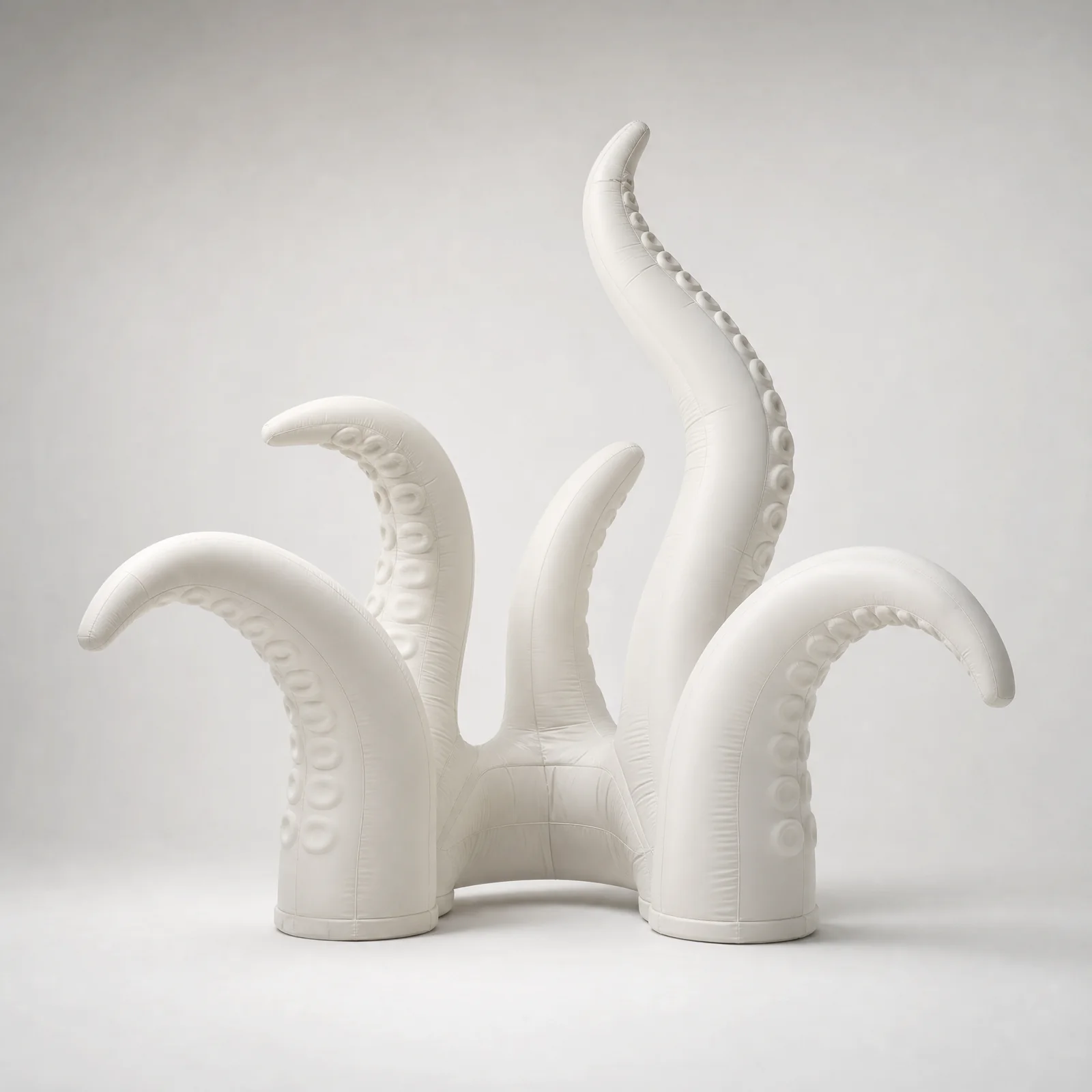 Curving inflatable tentacles through an open route